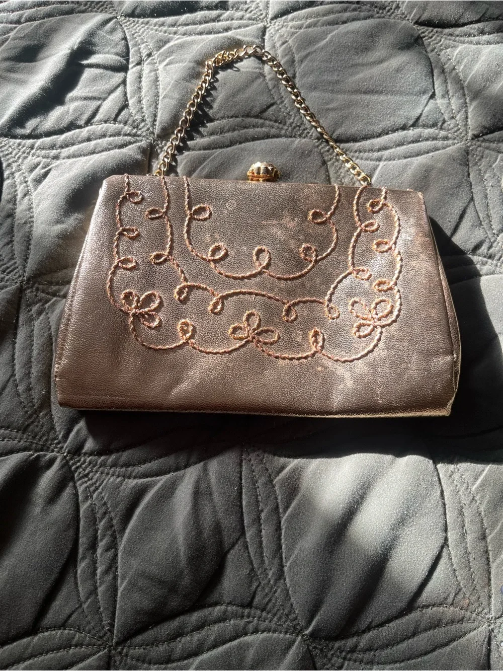 “Golden Vine”vintage clutch